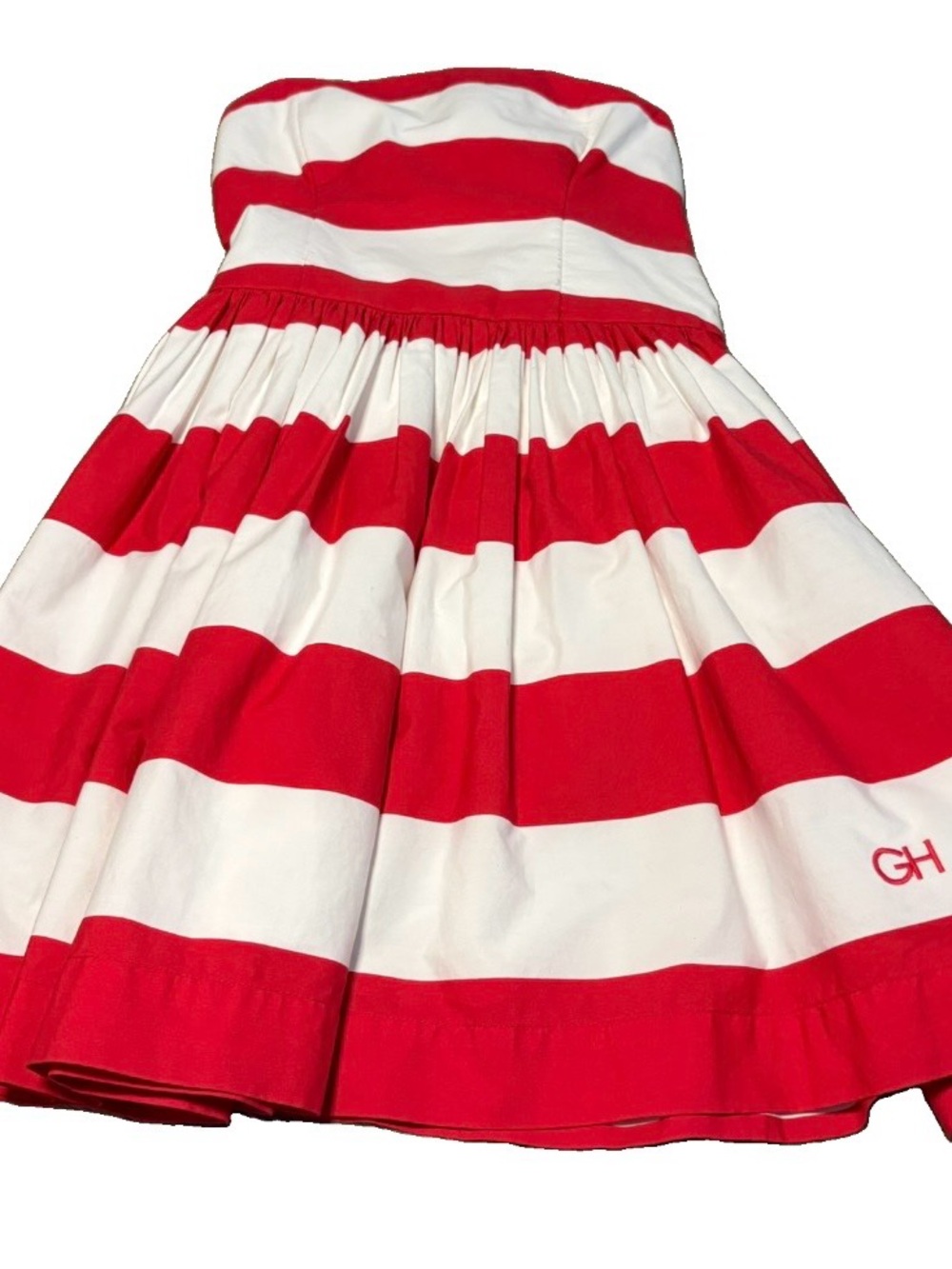 Gilly Hicks Red & White Striped Strapless Mini Dress